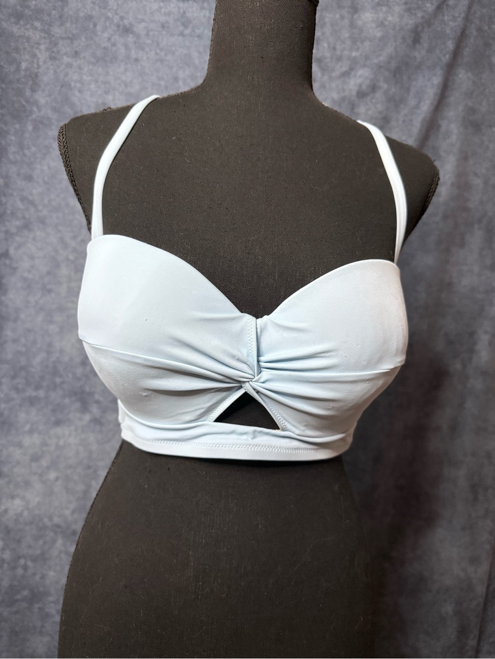 Shade & Shore Powder Blue Twisted Front Bikini Top